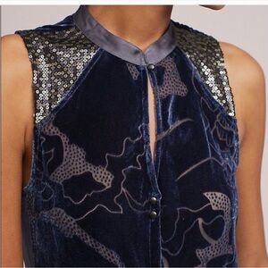 Anthropologie velvet tank XL